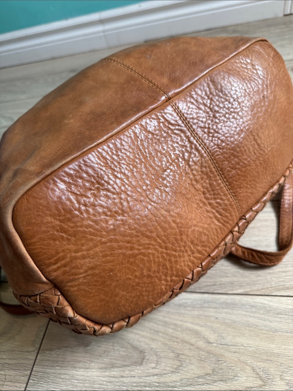 Woven Leather crossbody Bag - Picture 6 of 12